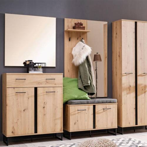 ΚΟΜΟΤΑ-ΜΠΟΥΦΕΣ SARDINIA 2K1F ARTISAN OAK / ΜΑΥΡΟ 84.5*35*103.5