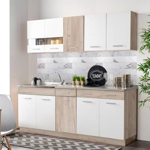 ΚΟΥΖΙΝΑ DALILA 120 GREY OAK / ΛΕΥΚΟ 120*51,5*206,5