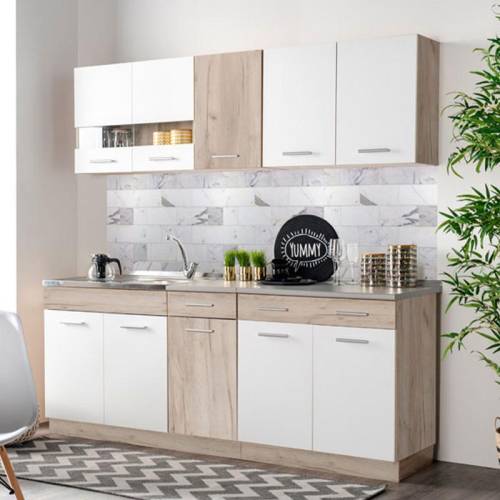 ΚΟΥΖΙΝΑ DALILA 80 GREY OAK / ΛΕΥΚΟ 80*51,5*206,5