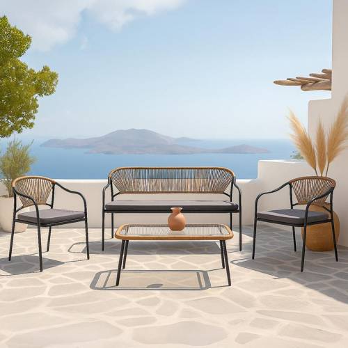 ΜΕΤΑΛΛΙΚΟ ΣΕΤ ΚΗΠΟΥ 4 ΤΜΧ Fylliana 2133 ΓΚΡΙ 124x62x77εκ