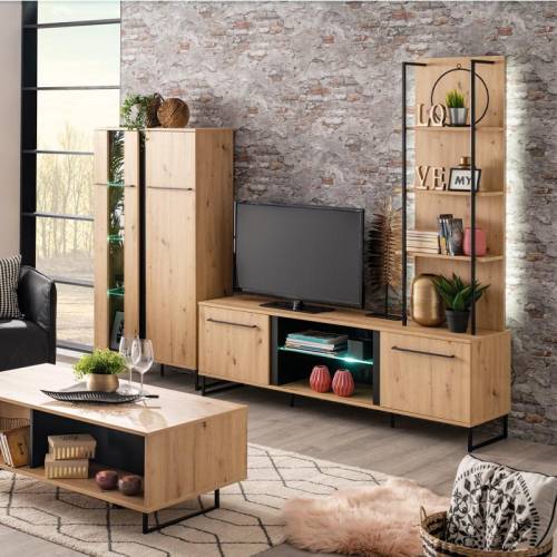 ΡΑΦΙΕΡΑ SARDINIA NP 500 ARTISAN OAK / ΜΑΥΡΟ 50*29.5*137.5