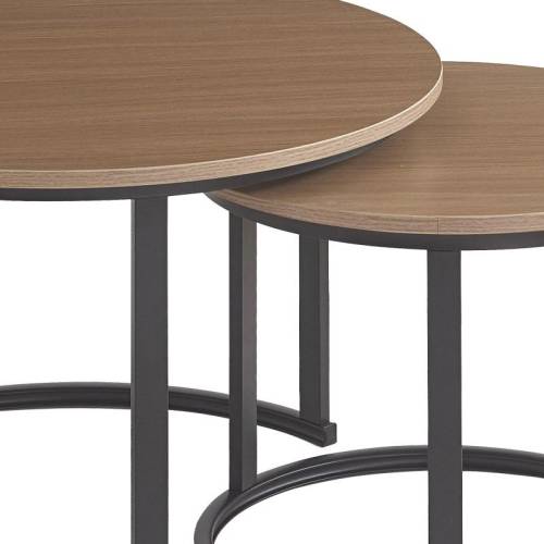 ΣΕΤ 2 ΒΟΗΘΗΤΙΚΑ ΤΡΑΠΕΖΑΚΙΑ Fylliana FL3723 ΑΝΟΙΧΤΟ ΚΑΦΕ 50x50x39εκ & 70x70x46εκ