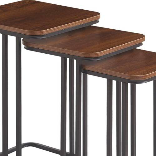 ΣΕΤ 3 ΒΟΗΘΗΤΙΚΑ ΤΡΑΠΕΖΑΚΙΑ Fylliana FL3603 ΣΚΟΥΡΟ ΚΑΦΕ 30x30x50εκ & 35x35x55εκ & 40x40x60εκ