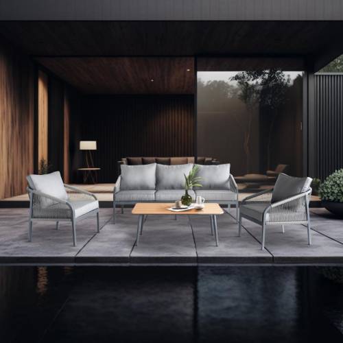 ΣΕΤ ΣΑΛΟΝΙ ΚΗΠΟΥ 4ΤΜΧ Fylliana MARRAKESH ΓΚΡΙ ΧΡΩΜΑ 189x73x72εκ