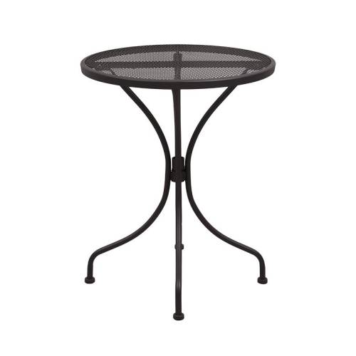 ΣΤΡΟΓΓΥΛΟ ΜΕΤΑΛΛΙΚΟ ΤΡΑΠΕΖΙ ΕΞΟΧΗΣ Fylliana 003 ΚΑΦΕ ΧΡΩΜΑ 60x73εκ