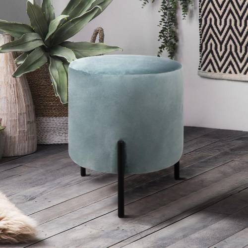 ΣΤΡΟΓΓΥΛΟ ΣΚΑΜΠΟ Fylliana Lux OCEAN BLUE ΧΡΩΜΑ 33x33x38εκ