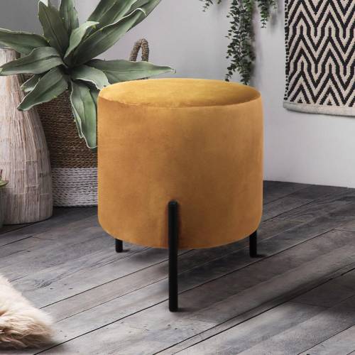 ΣΤΡΟΓΓΥΛΟ ΣΚΑΜΠΟ Fylliana Lux ΩΧΡΑ ΧΡΩΜΑ 33x33x38εκ