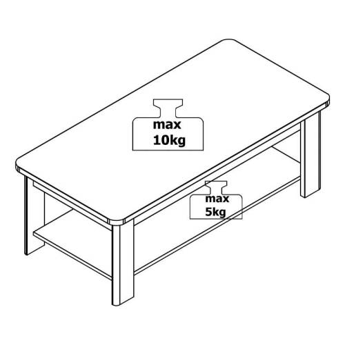 ΤΡΑΠΕΖΑΚΙ ΣΑΛΟΝΙΟΥ JERSEY ΛΕΥΚΟ-ΛΕΥΚΟ HIGH GLOSS FOIL 124x60x45εκ