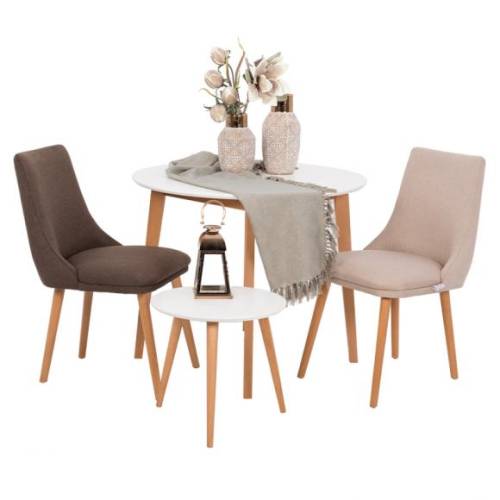 ΤΡΑΠΕΖΙ ΤΡΑΠΕΖΑΡΙΑΣ Fylliana ΜΑΧ S ΛΕΥΚΟ ΣΤΡΟΓΓΥΛΟ 90*75