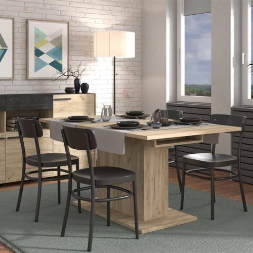 ΤΡΑΠΕΖΙ ΤΡΑΠΕΖΑΡΙΑΣ SABRINA GREY OAK ΑΝΟΙΓΟΜΕΝΟ 160(200)*91,5*76