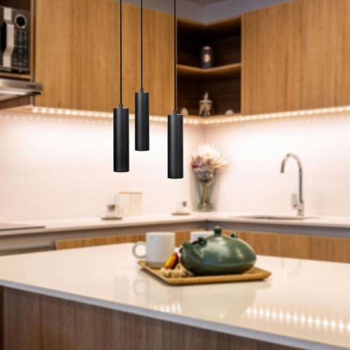 ΤΡΙΦΩΤΟ ΚΡΕΜΑΣΤΟ ΦΩΤΙΣΤΙΚΟ ΟΡΟΦΗΣ Fylliana ΜΑΥΡΟ ΧΡΩΜΑ Ε27 30x100εκ