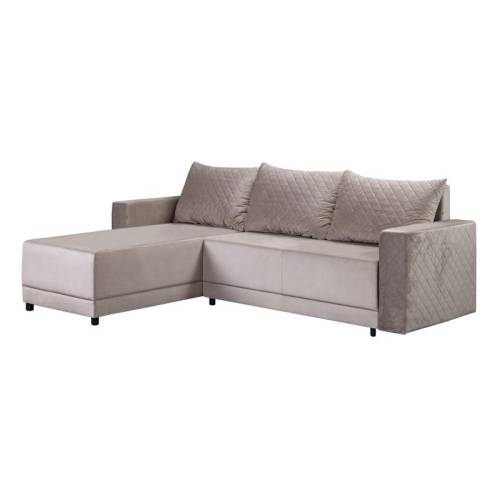 ΓΩΝΙΑΚΟΣ ΚΑΝΑΠΕΣ ΚΡΕΒΑΤΙ Lotos ΚΑΦΕ ΧΡΩΜΑ 237x168x80εκ