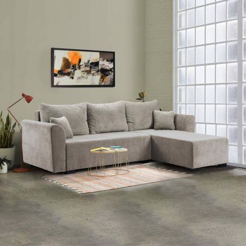 ΓΩΝΙΑΚΟΣ ΚΑΝΑΠΕΣ ΚΡΕΒΑΤΙ Migros ΜΠΕΖ ΧΡΩΜΑ 268x167x80εκ