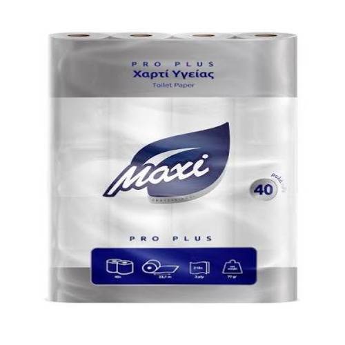Maxi χαρτί υγείας 2φυλλο professional γκοφρε 40τμχ x 85γρ