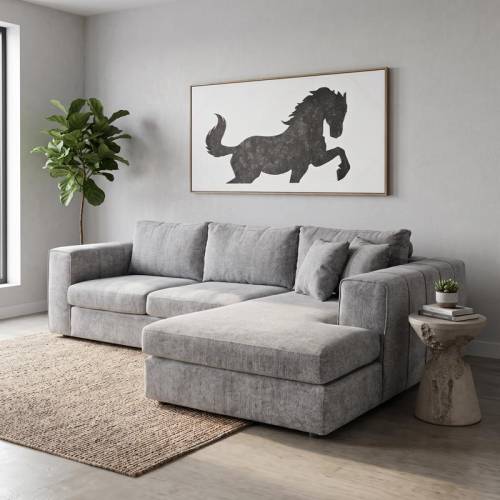 ΚΑΝΑΠΕΣ Fylliana Mondore ΔΕΞΙΑ ΓΩΝΙΑ ΓΚΡΙ ΧΡΩΜΑ 280x180x83εκ