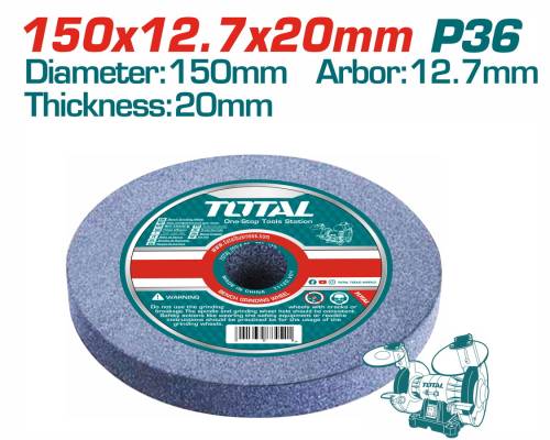 TOTAL ΣΜΥΡΔΟΤΡΟΧΟΣ Φ-150 Χ 12.7 Χ 20mm / 36grit ΓΙΑ TGB15015 (TAC1506026)