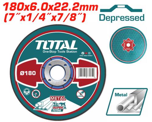 TOTAL ΔΙΣΚΟΣ ΛΕΙΑΝΣΕΩΣ ΜΕΤΑΛΛΟΥ Φ - 180 Χ 6mm (TAC2231801)