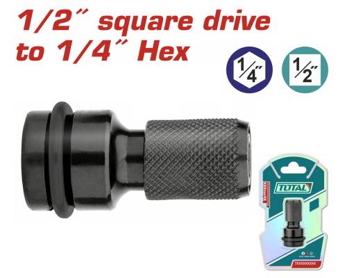 TOTAL ΑΝΤΑΠΤΟΡΑΣ ΜΕ ΥΠΟΔΟΧΗ 1/2" ΚΑΙ ΕΞΟΔΟ 1/4" (TAC60501)
