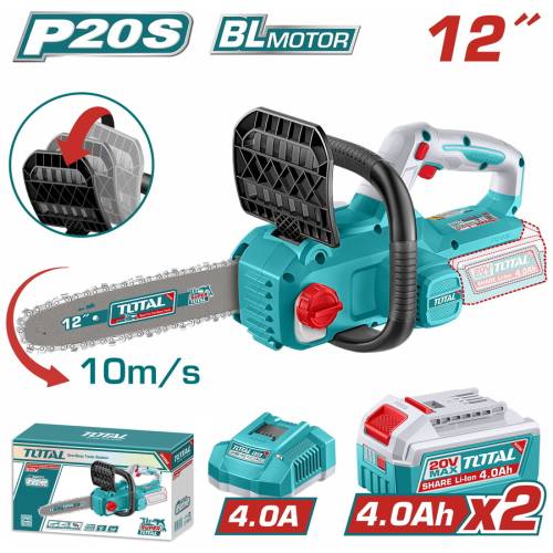 TOTAL ΕΠΑΓΓ. ΣΕΤ ΑΛΥΣΟΠΡΙΟΝΟ ΜΠΑΤ. Li-ion 20V / 12" / 4Ah / 2 ΜΠΑΤΑΡΙΕΣ BL Motor (TGSLI201262E)