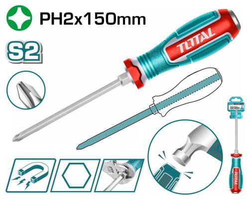 TOTAL ΕΠΑΓΓ. ΚΑΤΣΑΒΙΔΙ ΜΑΓΝ. ΧΤΥΠΗΤΟ ΣΤΑΥΡΟΥ PH2 X 150mm (TGTPH2150)