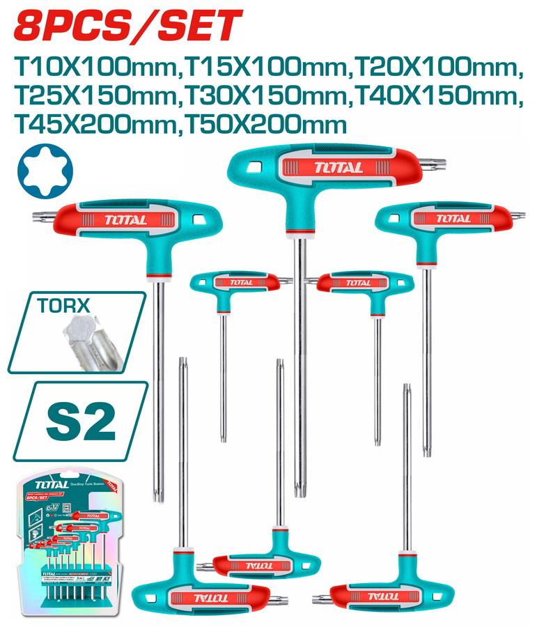 TOTAL ΕΠΑΓΓ. ΣΕΤ ΤΑΦ TORX 8ΤΕΜ Τ10-Τ50 (THHW80836)