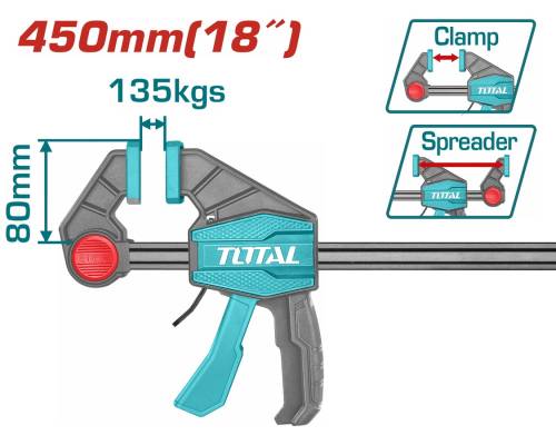 TOTAL ΕΠΑΓΓ. ΣΦΙΓΚΤΗΡΑΣ ΜΑΡΑΓΚΩΝ ΑΥΤΟΜΑΤΟΣ 18" / 80X450mm (THT1346801)
