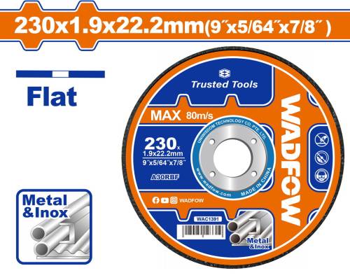 WADFOW ΔΙΣΚΟΣ ΚΟΠΗΣ ΙΝΟΧ/ΜΕΤΑΛΛΟΥ ΙΣΙΟΣ 230 Χ 1.9mm (WAC1391)