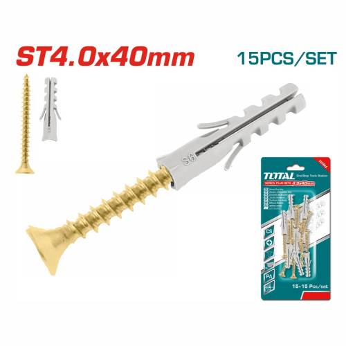 TOTAL ΣΕΤ ΒΙΔΕΣ ΜΕ ΒΙΣΜΑΤΑ 4 Χ 40mm (WJSPK4504512)
