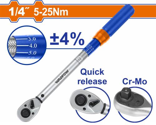 WADFOW ΔΥΝΑΜΟΚΛΕΙΔΟ 1/4" 240mm / 5-25Nm (WWQ5D02)