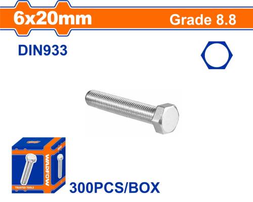 WADFOW ΒΙΔΑ ΕΞΑΓΩΝΗ ΓΑΛΒ. 8.8 DIN933 6X20 300TEM (WXSP514A)