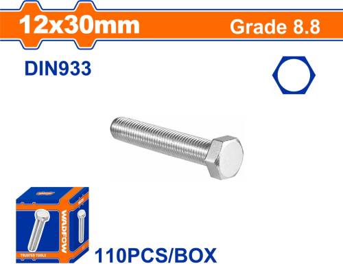 WADFOW ΒΙΔΑ ΕΞΑΓΩΝΗ ΓΑΛΒ. 8.8 DIN933 12X30 110TEM (WXSP546A)