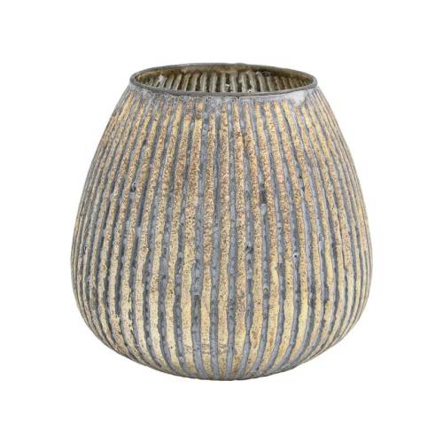 ΓΥΑΛΙΝΟ ΒΑΖΟ Fylliana FL1213 ΜΕΤΑΛΛΙΚΟ ΦΙΝΙΡΙΣΜΑ 18x18εκ