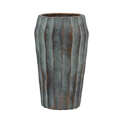 ΔΙΑΚΟΣΜΗΤΙΚΟ ΒΑΖΟ ΤΣΙΜΕΝΤΕΝΙΟ Fylliana FL22424 ΑΝΘΡΑΚΙ-ΠΡΑΣΙΝΟ ΜΕ ΜΠΡΟΝΖΕ ΛΕΠΤΟΜΕΡΕΙΕΣ ΧΡΩΜΑ 18x31εκ