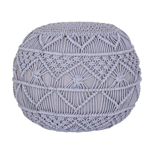 ΔΙΑΚΟΣΜΗΤΙΚΟ ΠΟΥΦ ΜΑΚΡΑΜΕ Fylliana ΑΝΟΙΧΤΟ ΓΚΡΙ ΧΡΩΜΑ 45x45x40εκ