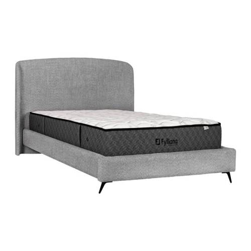 ΔΙΠΛΟ ΚΡΕΒΑΤΙ Fylliana Bavaria ΑΝΘΡΑΚΙ ΧΡΩΜΑ 203x215x126εκ (160x200)