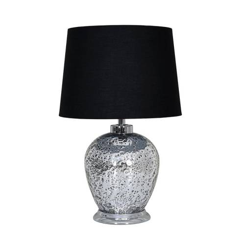 ΕΠΙΤΡΑΠΕΖΙΑ ΛΑΜΠΑ Fylliana FL24518 ΓΥΑΛΙΝΗ ΑΣΗΜΙ ΧΡΩΜΑ 33x52εκ Ε27