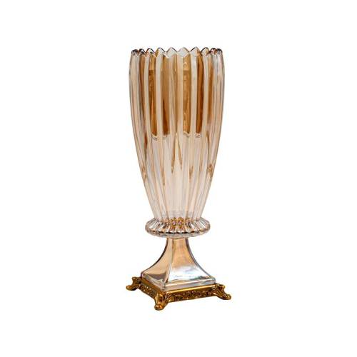 ΓΥΑΛΙΝΟ ΔΙΑΚΟΣΜΗΤΙΚΟ ΒΑΖΟ Fylliana FL201 AMBER ΧΡΩΜΑ 14x37εκ