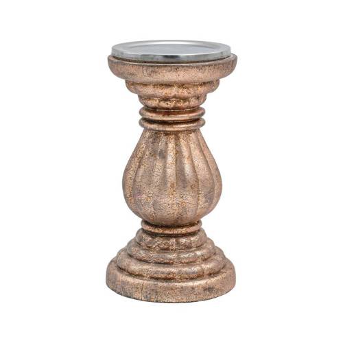 ΓΥΑΛΙΝΟ ΚΗΡΟΠΗΓΙΟ Fylliana FL2814 ΡΟΖ ΜΕ ΜΕΤΑΛΛΙΚΟ ΦΙΝΙΡΙΣΜΑ 10x20εκ