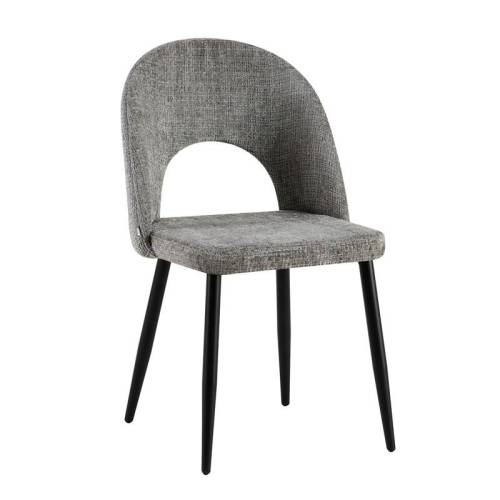 ΚΑΡΕΚΛΑ ΤΡΑΠΕΖΑΡΙΑΣ Fylliana FL2315 ΣΚΟΥΡΟ ΓΚΡΙ ΧΡΩΜΑ ΥΦΑΣΜΑΤΟΣ ΜΕ ΜΕΤΑΛΛΙΚΟ ΣΚΕΛΕΤΟ 57x49x84εκ