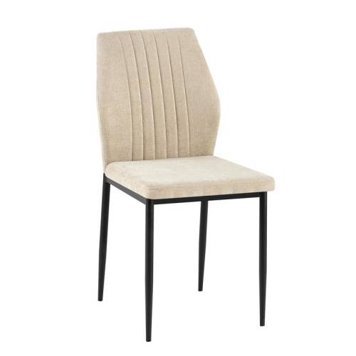 ΚΑΡΕΚΛΑ ΤΡΑΠΕΖΑΡΙΑΣ Fylliana FL25410 ΜΠΕΖ ΧΡΩΜΑ ΥΦΑΣΜΑ ΜΕ ΜΑΥΡΑ ΜΕΤΑΛΛΙΚΑ ΠΟΔΙΑ 42x58x87εκ