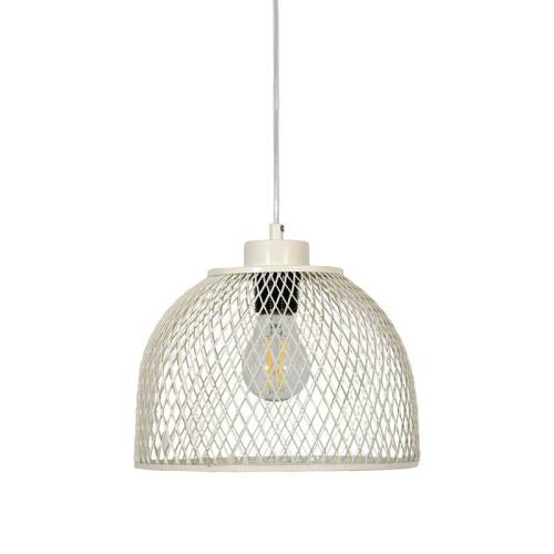 ΜΟΝΟΦΩΤΟ ΜΕΤΑΛΛΙΚΟ ΦΩΤΙΣΤΙΚΟ ΟΡΟΦΗΣ Fylliana ΜΕ ΚΑΠΕΛΟ ΠΛΕΓΜΑ ΚΡΕΜ ΧΡΩΜΑ 25x18εκ Ε27