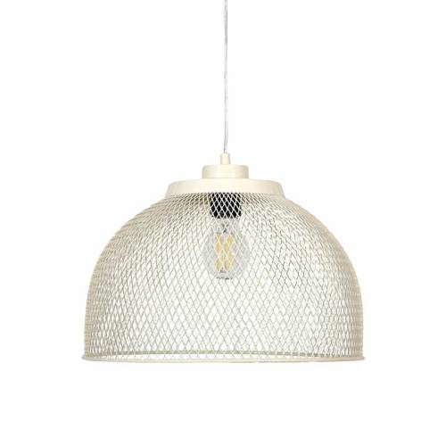 ΜΟΝΟΦΩΤΟ ΜΕΤΑΛΛΙΚΟ ΦΩΤΙΣΤΙΚΟ ΟΡΟΦΗΣ Fylliana ΜΕ ΚΑΠΕΛΟ ΠΛΕΓΜΑ ΚΡΕΜ ΧΡΩΜΑ 35x20εκ Ε27