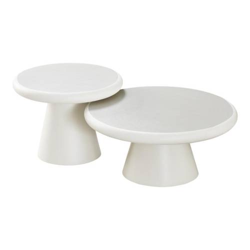 ΣΕΤ 2 ΤΡΑΠΕΖΙΑ ΣΑΛΟΝΙΟΥ Fylliana Concretto ΛΕΥΚΟ ΜΕ ΥΦΗ ΤΣΙΜΕΝΤΟΥ ΧΡΩΜΑ 80x36εκ & 60x44εκ