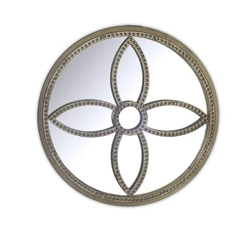 Vintage καθρέπτης τοίχου με μεταλλική επένδυση 63,5cm MI106