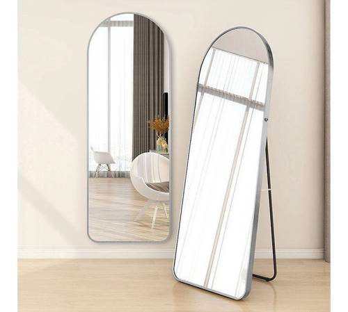 Καθρέπτης δαπέδου αλουμινίο σχ.αψίδα,ασημί 40x150cm JP119S