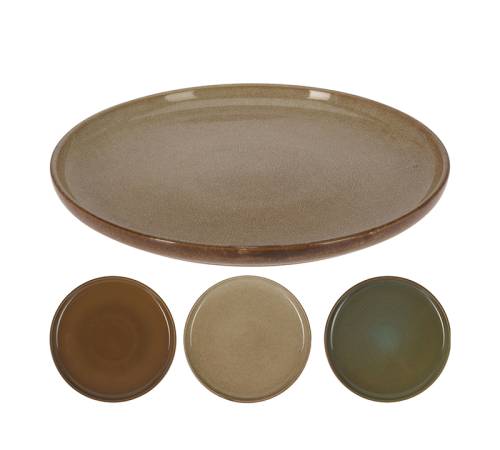 Ρηχό πιάτο stoneware "reactive glaze",3χρμ., 22cm KZ251