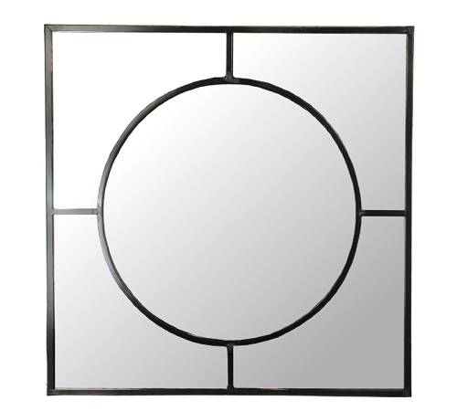 Καθρέπτης Art Deco μεταλ.μαύρη κορνίζα,77x77cm XET-5710