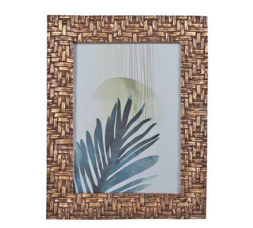 Φωτ/θήκη χρυσή κορνίζα σχ.ψαθα ,13x18cm KAL-2293