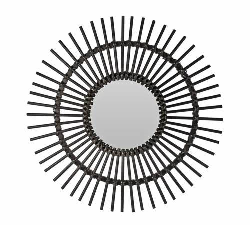 Στρογγυλός καθρέπτης bamboo, μαύρο χρ.,δ.38cm MI134