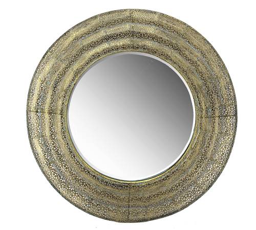 Στρογγυλός καθρέπτης vintage μεταλ.κορνίζα 86cm MI138